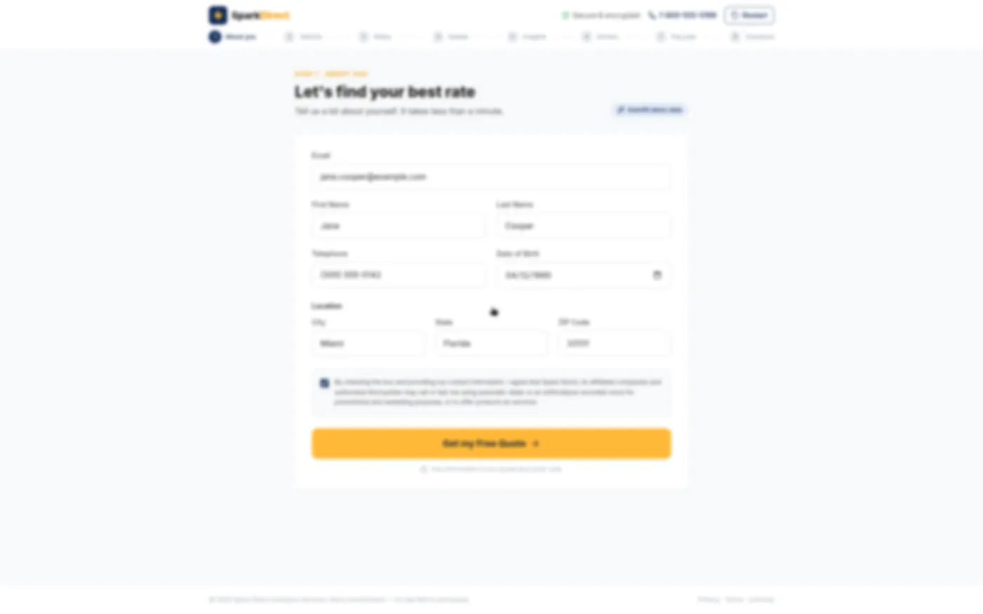 Spark Direct POS step 1, about you