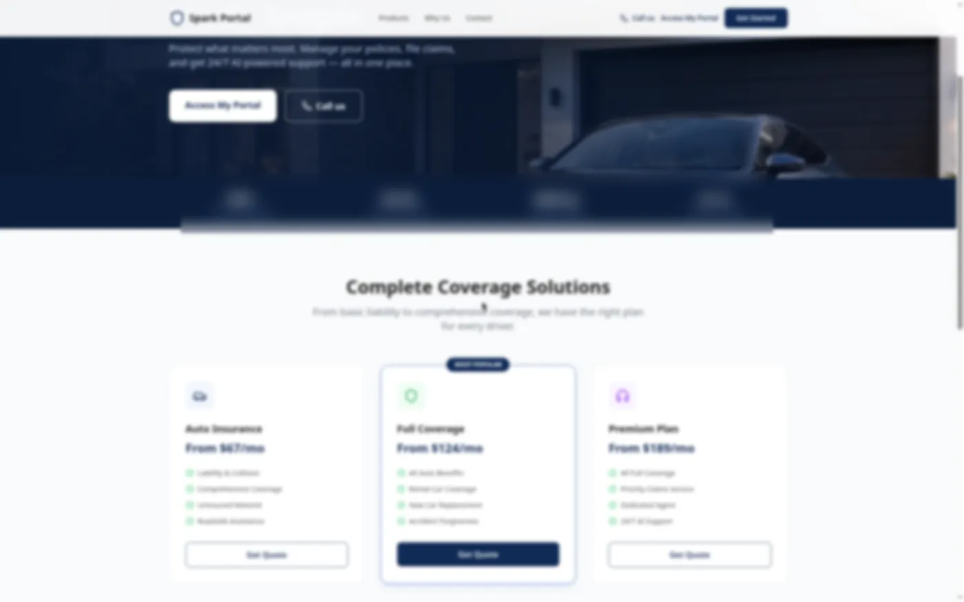 Carrier-branded Spark Portal home page (demo environment)